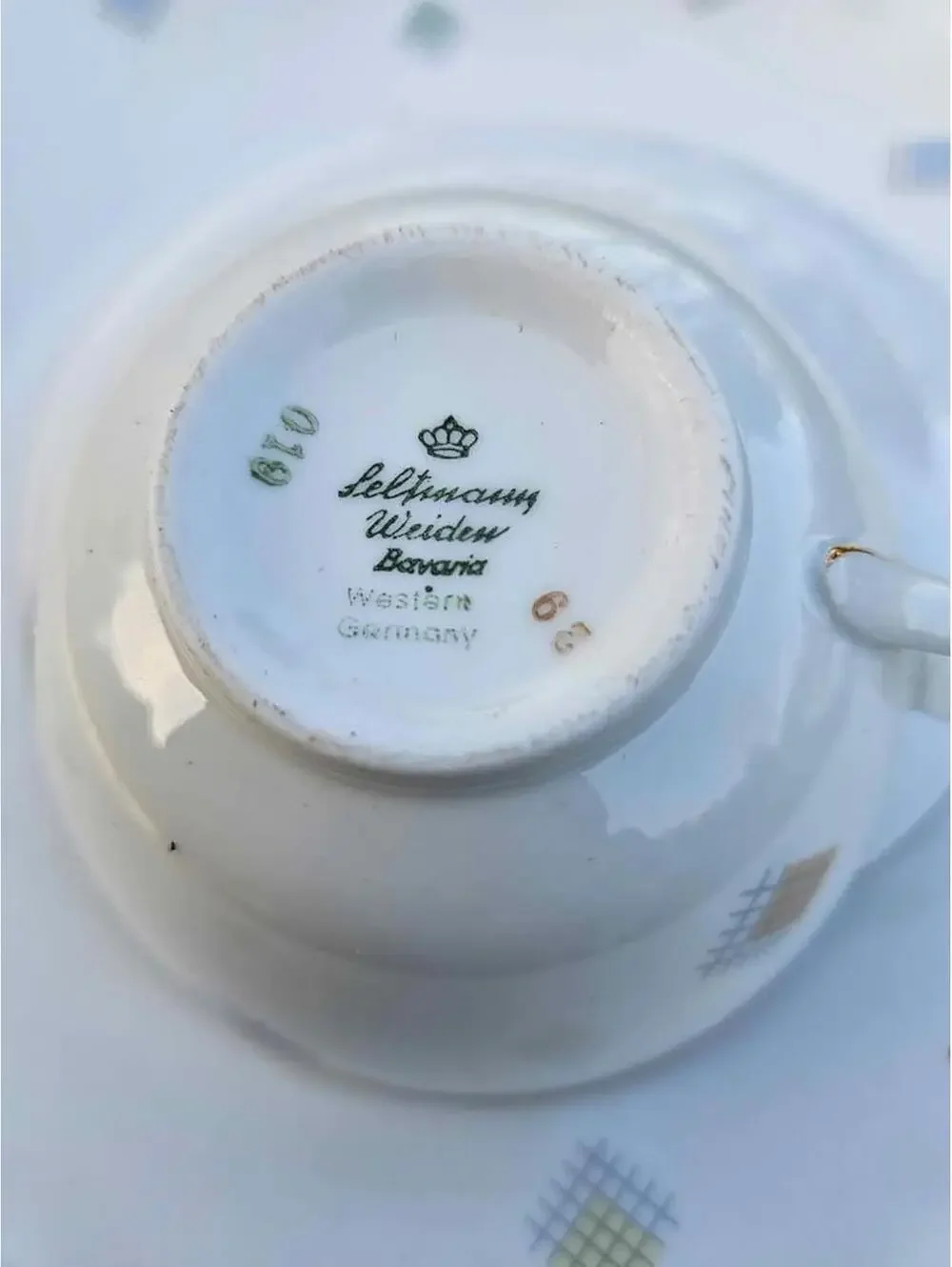 Vintage Seltmann Weiden Liane 3pc Place Setting | Pastel Geometric Bavaria China